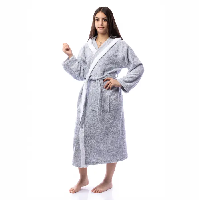 Юношески халат Маер - Сив - 2763 - Юношески халат Маер - Сив - 2763