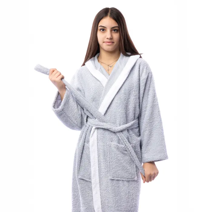Юношески халат Маер - Сив - 2764 - Юношески халат Маер - Сив - 2764