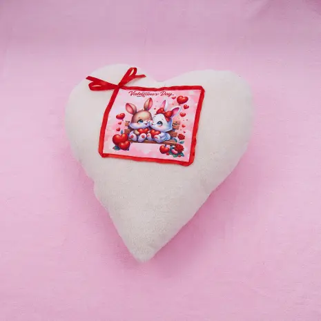 Декоративна възглавница сърце - крем - Свети Валентин - Декоративна възглавница сърце - крем - Свети Валентин