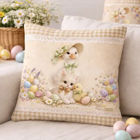 Декоративна възглавница - Великденски мотиви - 5431