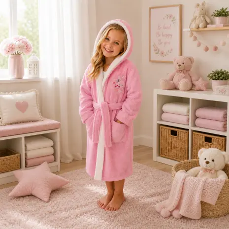 Детски халат Sunny - розово- 5/6 години - Детски халат Sunny - розово- 5/6 години