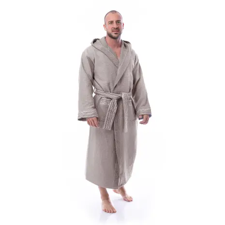 Халат Вафла Лукс - Светло сив - мъжки - Халат Вафла Лукс - Светло сив - мъжки