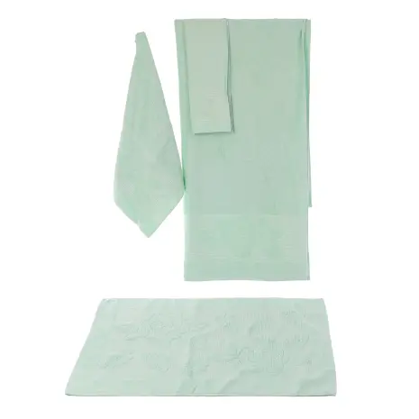 Комплект 4 броя хавлия Цветя - Мента - Комплект 4 броя хавлия Цветя - Мента