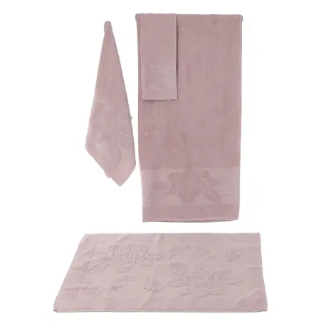 Комплект 4 броя хавлия Цветя - Пепел - Комплект 4 броя хавлия Цветя - Пепел