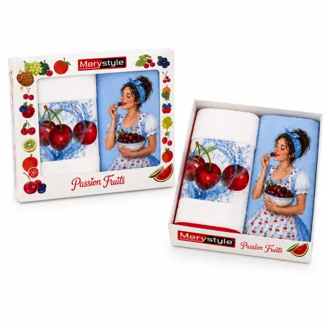 Комплект кърпи „Passion Fruits“ – Череши - 30х50 см - 5643 - Комплект кърпи „Passion Fruits“ – Череши - 30х50 см - 5643