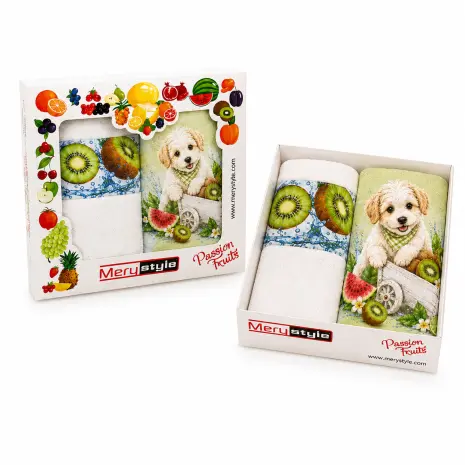 Комплект кърпи „Passion Fruits“ – Киви - 30х50 см - 5641 - Комплект кърпи „Passion Fruits“ – Киви - 30х50 см - 5641
