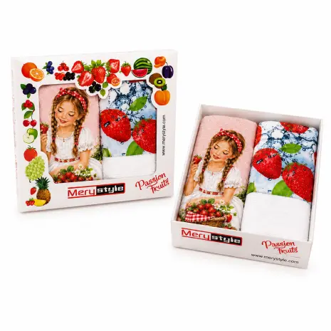 Комплект кърпи „Passion Fruits“ – Ягода - 30х50 см - 5642 - Комплект кърпи „Passion Fruits“ – Ягода - 30х50 см - 5642