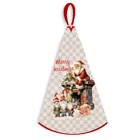 Кръгла хавлиена кърпа с коледни мотиви - 5354 -  Кръгла хавлиена кърпа с коледни мотиви - 5354