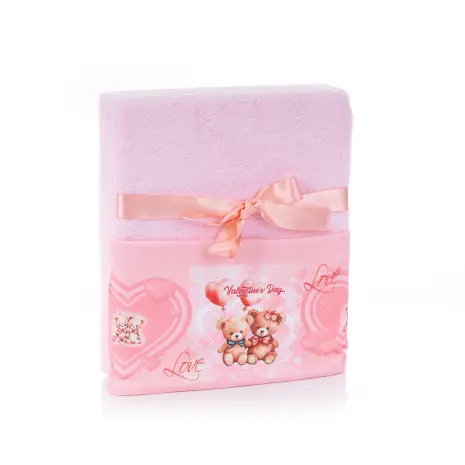 Поларено одеяло - розово с печат - Свети Валентин