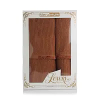 Комплект 2 броя хавлия MS в кутия - Кафяво - Комплект 2 броя хавлия MS в кутия - Кафяво