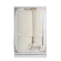 Комплект 2 броя хавлия MS в кутия - Крем - Комплект 2 броя хавлия MS в кутия - Крем