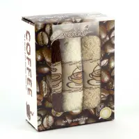 Комплект 3 броя хавлия в кутия - Кафе - 1046 |  Комплект 3 броя хавлия в кутия - Кафе - 1046