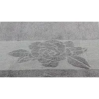 Комплект 4 броя хавлия Цветя - Сиво - 1055 | Комплект 4 броя хавлия Цветя - Сиво - 1055