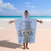 Детско хавлиено пончо - Слонче - Детско хавлиено пончо - Слонче