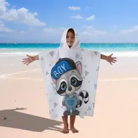 Детско хавлиено пончо - Енот - Детско хавлиено пончо - Енот