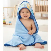 Бебешка хавлиена кърпа с качулка - Синьо - Животни - Бебешка хавлиена кърпа с качулка - Синьо - Животни