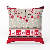 Декоративна възглавница с коледни мотиви - 2374 - Декоративна възглавница с коледни мотиви - 2374