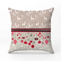 Декоративна възглавница с коледни мотиви - 2375 - Декоративна възглавница с коледни мотиви - 2375