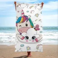 Детска хавлиена кърпа - Еднорог с облак - Детска хавлиена кърпа - Еднорог с облак