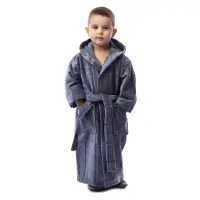Детски халат нишка - сив - Детски халат нишка - сив
