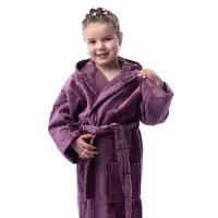 Детски халат нишка - тъмно лилаво - 652 | Детски халат нишка - тъмно лилаво - 652