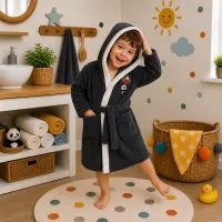 Детски халат Sunny - тъмно сиво - 3/4 години - Детски халат Sunny - тъмно сиво - 3/4 години