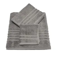 Едноцветна хавлиена кърпа "ВИВА" - комплект - 3 броя-сиво - Едноцветна хавлиена кърпа "ВИВА" - комплект - 3 броя-сиво