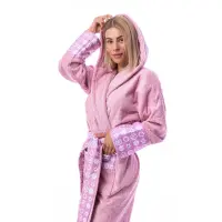 Халат букле MS печат - Пепел - дамски - 1856 | Халат букле MS печат - Пепел - дамски - 1856