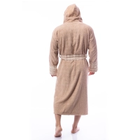 Халат букле MS печат - Капучино - мъжки - 34 | Халат букле MS печат - Капучино - мъжки - 34