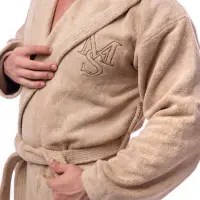 Халат Едноцветен Лукс - Капучино - мъжки - 1606 | Халат Едноцветен Лукс - Капучино - мъжки - 1606