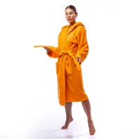 Халат Едноцветен Лукс - Оранжев - дамски - 1588 | Халат Едноцветен Лукс - Оранжев - дамски - 1588