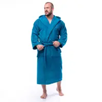 Халат Едноцветен Лукс - Петрол - мъжки - 1622 | Халат Едноцветен Лукс - Петрол - мъжки - 1622