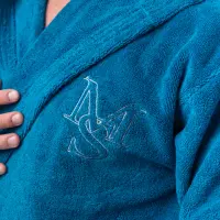 Халат Едноцветен Лукс - Петрол - мъжки - 1624 | Халат Едноцветен Лукс - Петрол - мъжки - 1624