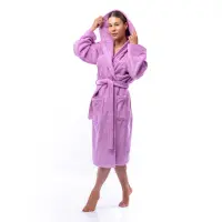 Халат Едноцветен Лукс - Светло Лилаво - дамски - 1594 | Халат Едноцветен Лукс - Светло Лилаво - дамски - 1594