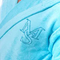 Халат Едноцветен Лукс - Светло синьо - мъжки - 1616 | Халат Едноцветен Лукс - Светло синьо - мъжки - 1616