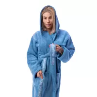 Халат Микропамук - син - дамски - 224 | Халат Микропамук - син - дамски - 224