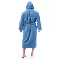 Халат Микропамук - син - мъжки - 189 | Халат Микропамук - син - мъжки - 189