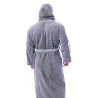 Халат Микропамук - сив - мъжки - 81 | Халат Микропамук - сив - мъжки - 81