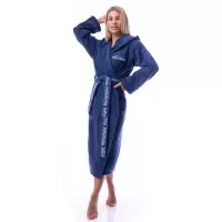 Халат Микропамук - тъмно син - дамски - 229 |  Халат Микропамук - тъмно син - дамски - 229