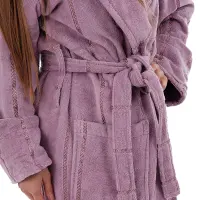 Халат нишка - пепел лилаво - дамски - 3479 | Халат нишка - пепел лилаво - дамски - 3479