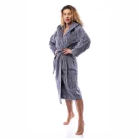 Халат нишка - Тъмно сив - дамски - 2508 | Халат нишка - Тъмно сив - дамски - 2508