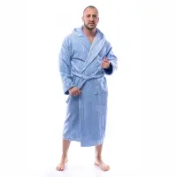 Халат нишка - Светло син - мъжки - 2513 | Халат нишка - Светло син - мъжки - 2513