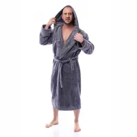 Халат нишка - Тъмно Сиво - мъжки - 2503 | Халат нишка - Тъмно Сиво - мъжки - 2503