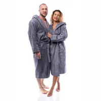 Халат нишка - Тъмно Сиво - мъжки - 2506 | Халат нишка - Тъмно Сиво - мъжки - 2506