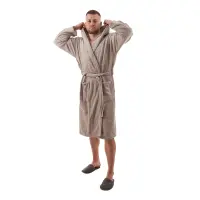 Халат Рипс - къс - Светло сив - мъжки - 3675 | Халат Рипс - къс - Светло сив - мъжки - 3675