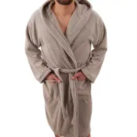 Халат Рипс - къс - Светло сив - мъжки - 3678 | Халат Рипс - къс - Светло сив - мъжки - 3678