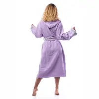 Халат Вафла Лукс - Тъмно лилаво - дамски - 2502 | Халат Вафла Лукс - Тъмно лилаво - дамски - 2502
