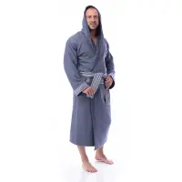 Халат Вафла Лукс - Тъмно сив - мъжки - 1851 | Халат Вафла Лукс - Тъмно сив - мъжки - 1851