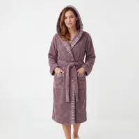 Халат Вивиен - пепел лилаво - дамски - 3837 | Халат Вивиен - пепел лилаво - дамски - 3837