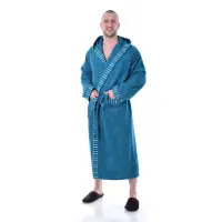 Халат Вивиен - Петрол - мъжки - 2407 | Халат Вивиен - Петрол - мъжки - 2407